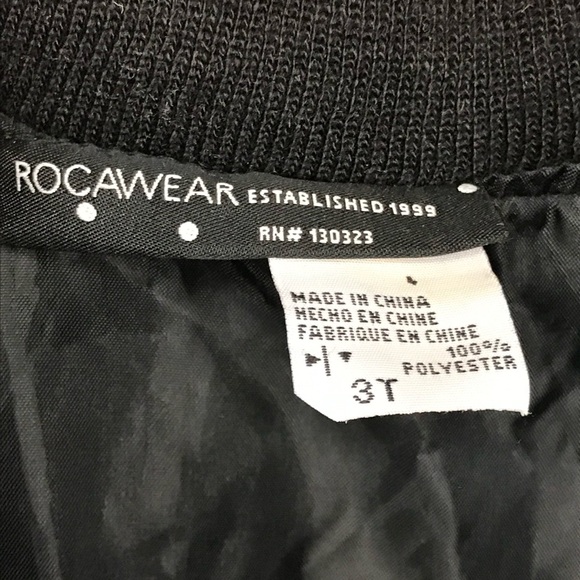 Black Rocawear wind jacket size 3T - Picture 3 of 3